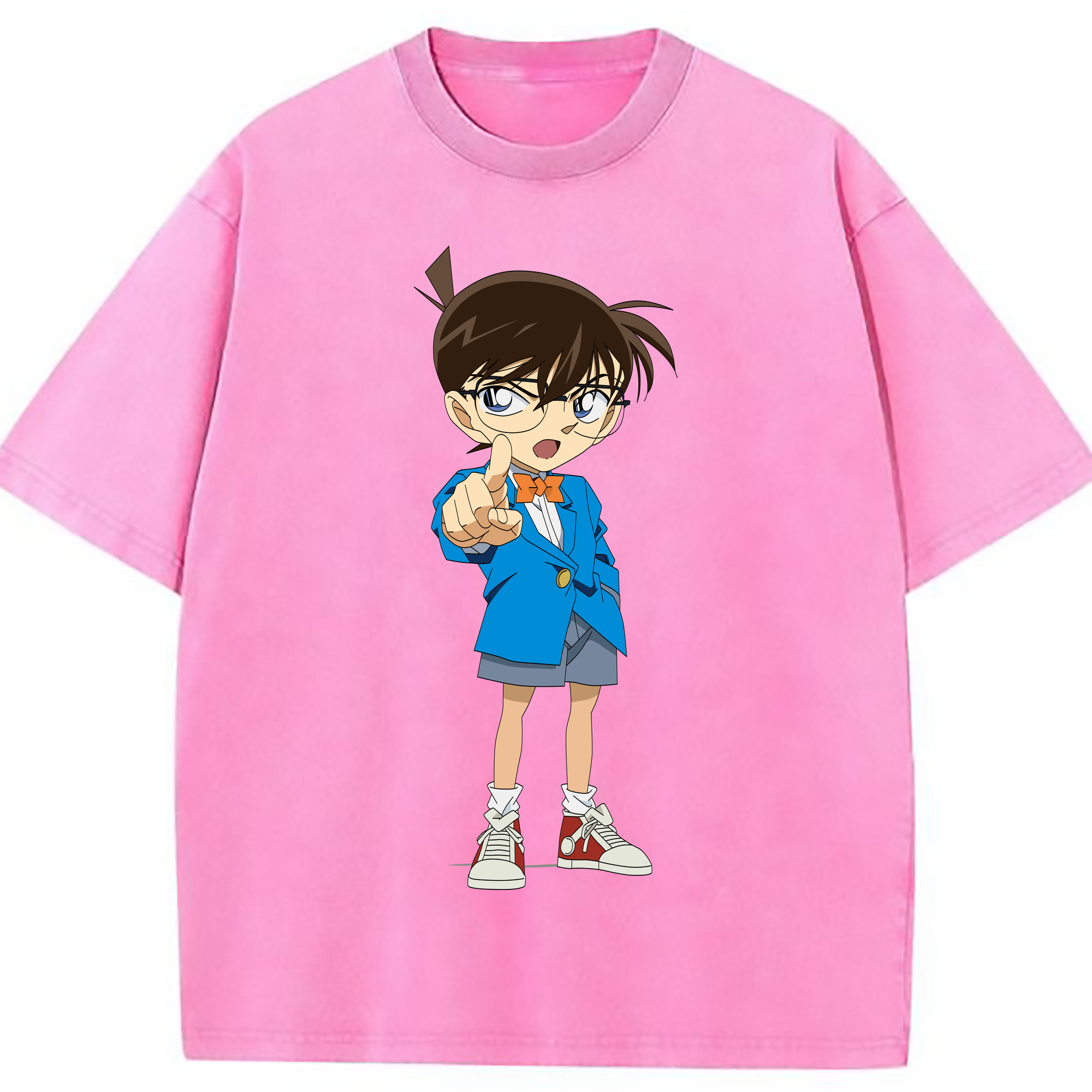 （画像用） 名探偵コナン 江戸川 コナン Detective Conan Conan Edogawa 綿100% ヴィンテージ風 半袖Tシャツ（フロントプリント）